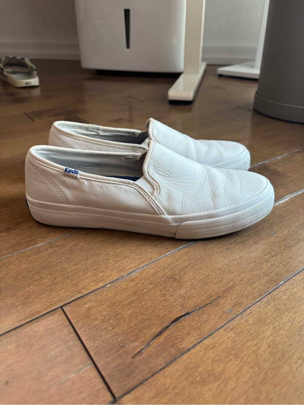 Keds Champion Leather Slip-On | White | Size 7.5 | Good Condition